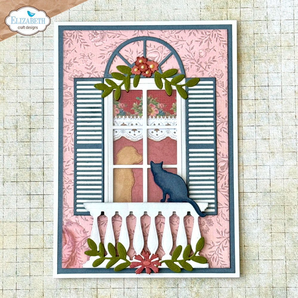 Elizabeth Craft Designs Through the Window Dies 2302 cat