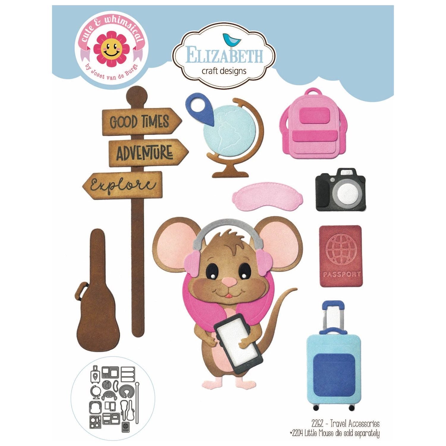 Elizabeth Craft Designs Travel Accessories Dies 2262