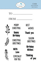 Elizabeth Craft Designs Warm Wishes Sentiments Clear Stamp Set cs468