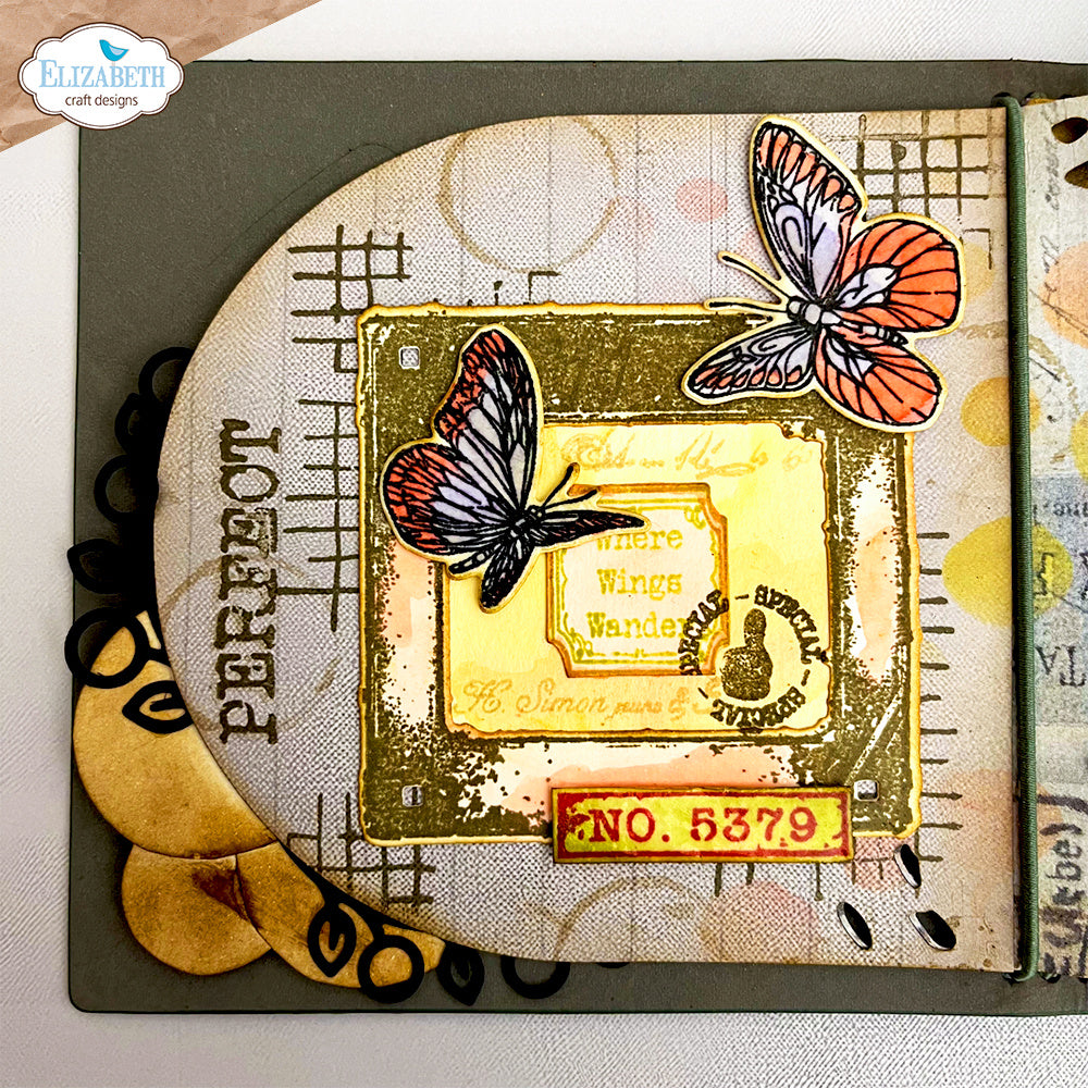 Elizabeth Craft Designs Where Wings Wander Stamp and Die Set csd456 orange butterfly perfect wings card