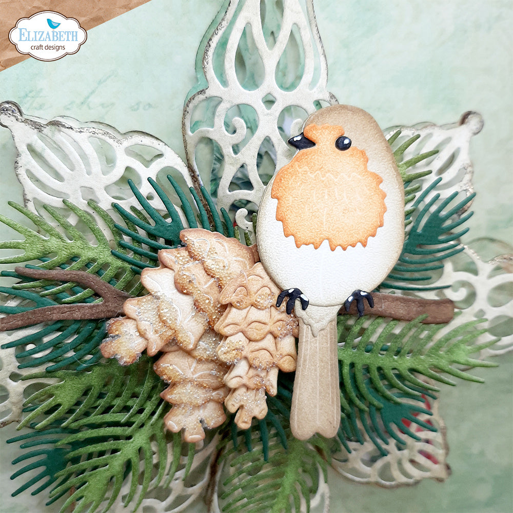 Elizabeth Craft Designs Winter Greenery Dies 2270 bird