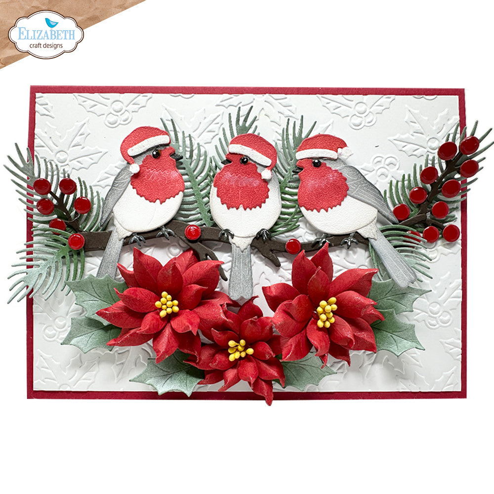Elizabeth Craft Designs Winter Greenery Dies 2270 poinsettia