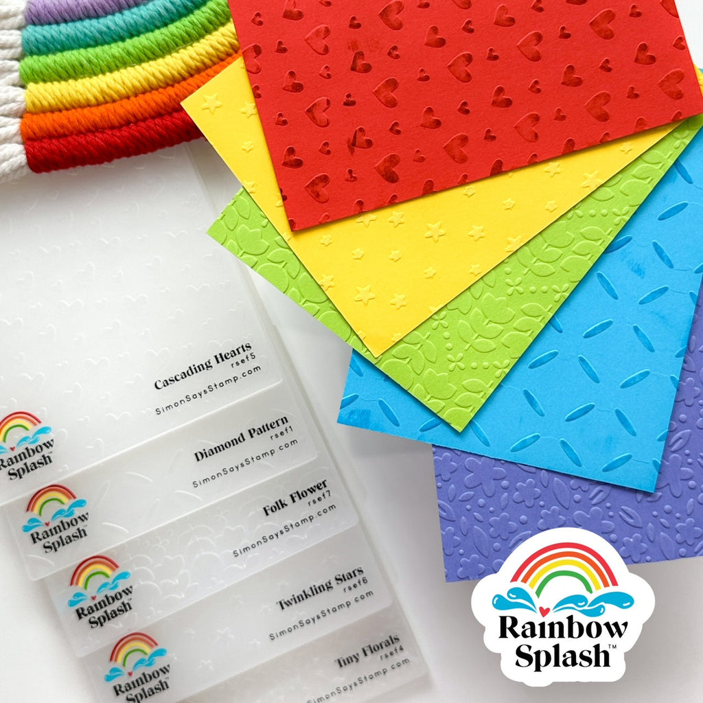 Rainbow Splash Embossing Folder Twinkling Stars rsef6