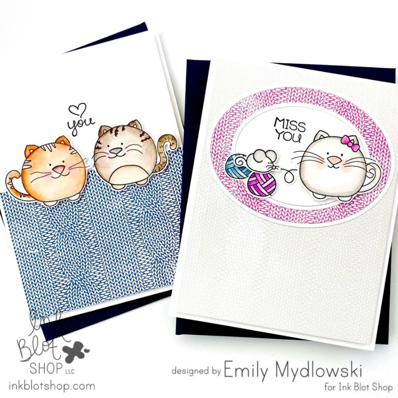 Ink Blot Shop Clear Stamp Set Fat Cats INBL028 miss you love you cards