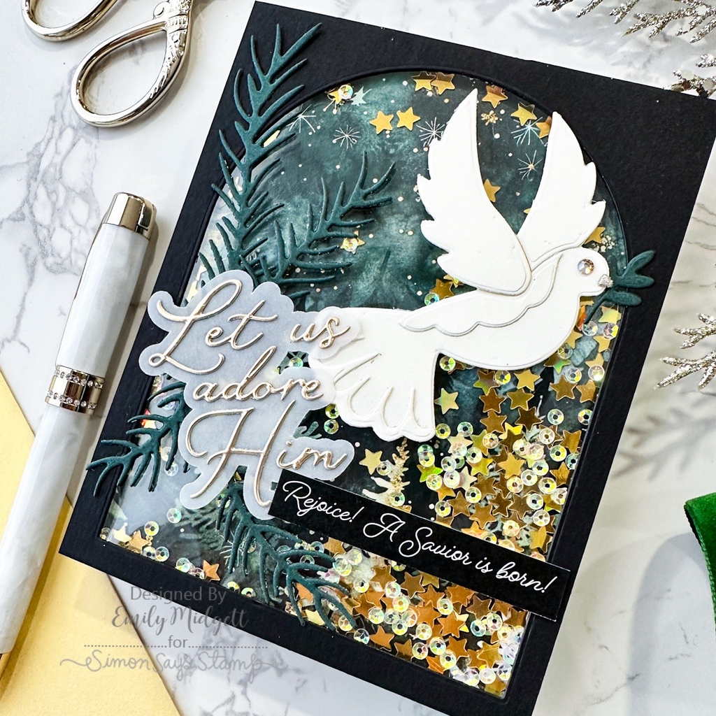 Simon Says Stamp Sentiment Strips Reverse Joy to the World 1034sg Christmas Card | color-code:ALT03