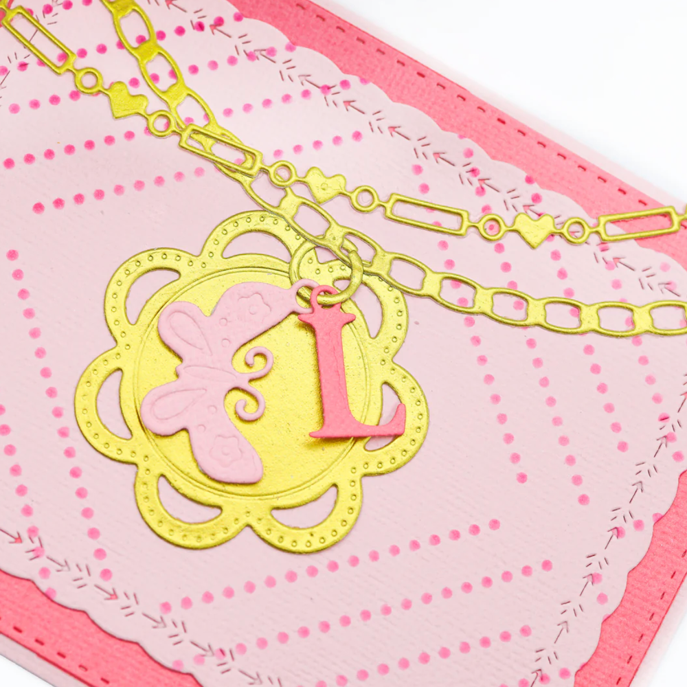 Emily Moore Designs Alphabet Charm Die Set die-alp butterfly pink L charm