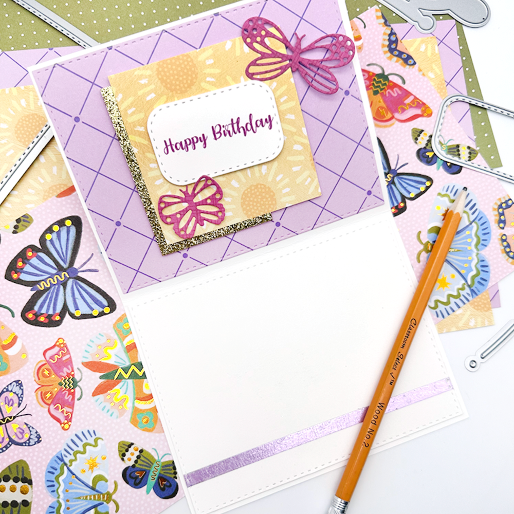 Emily Moore Designs Birthday Sentiments Clear Stamp Set stp-bss-01 butterfly