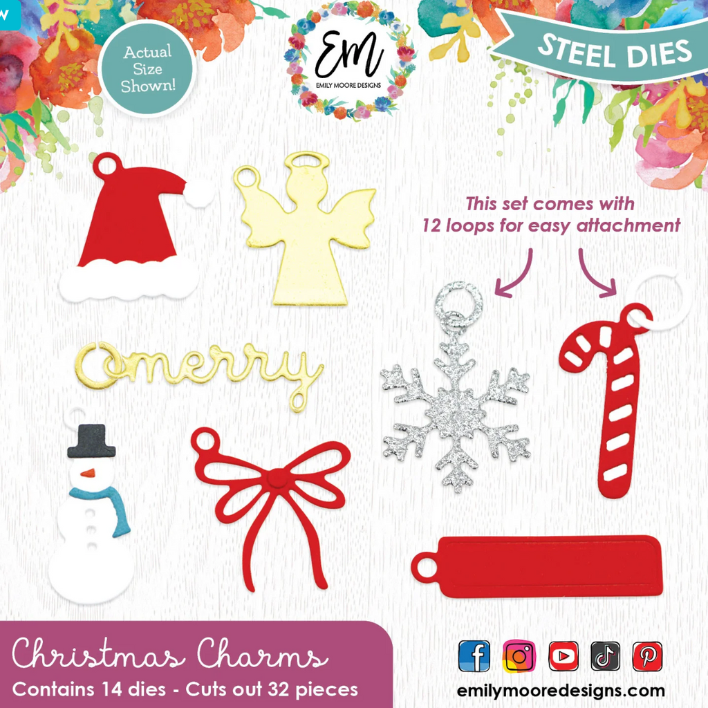 Emily Moore Designs Christmas Charm Die Set die-ccd