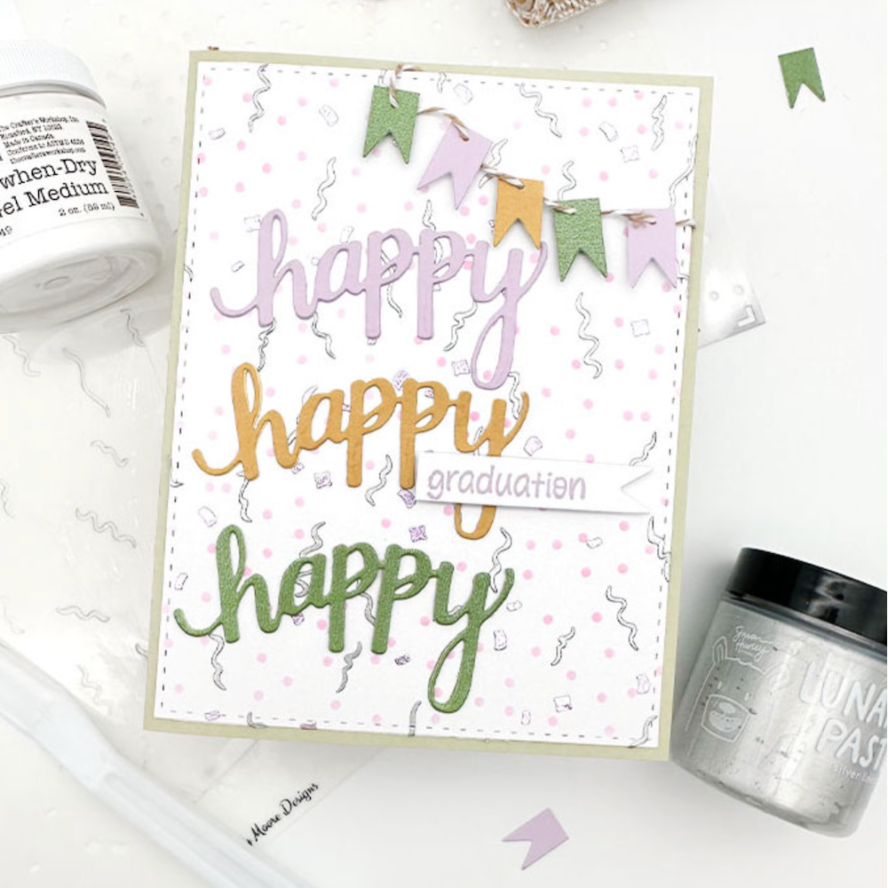 Emily Moore Designs Confetti Stencil Set stc-conf-01 happy