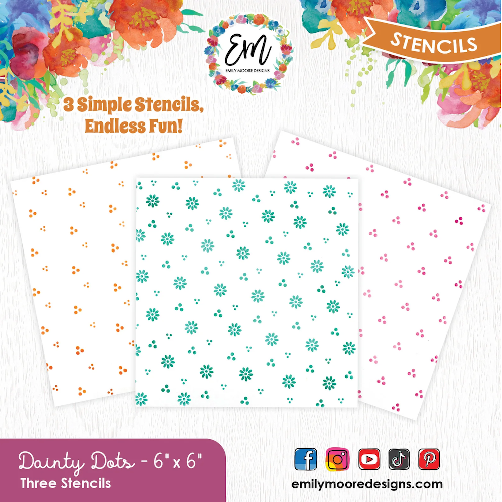 Emily Moore Designs Dainty Dots Stencil Set stc-tds