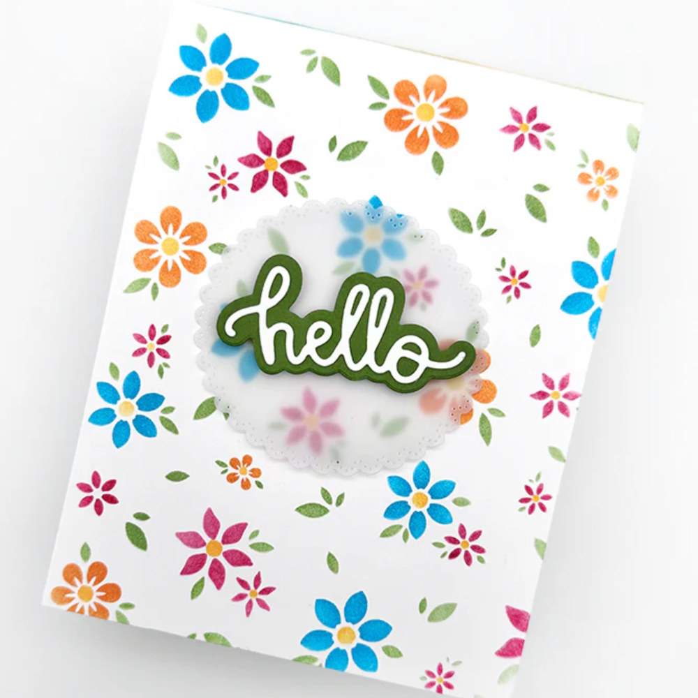 Emily Moore Designs Field of Flowers Layered Stencil Set stc-ffs-01 hello