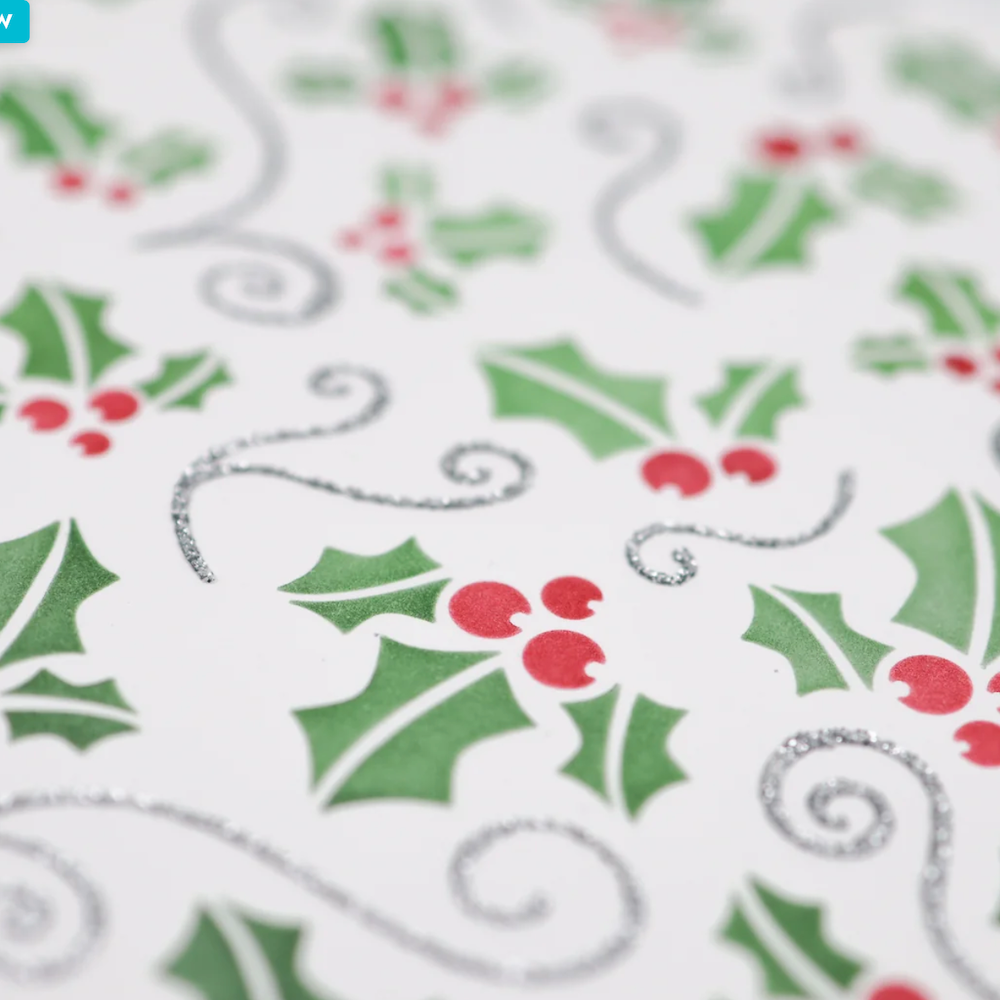 Emily Moore Designs Holly & Swirls Stencil Set stc-hsl winter berries