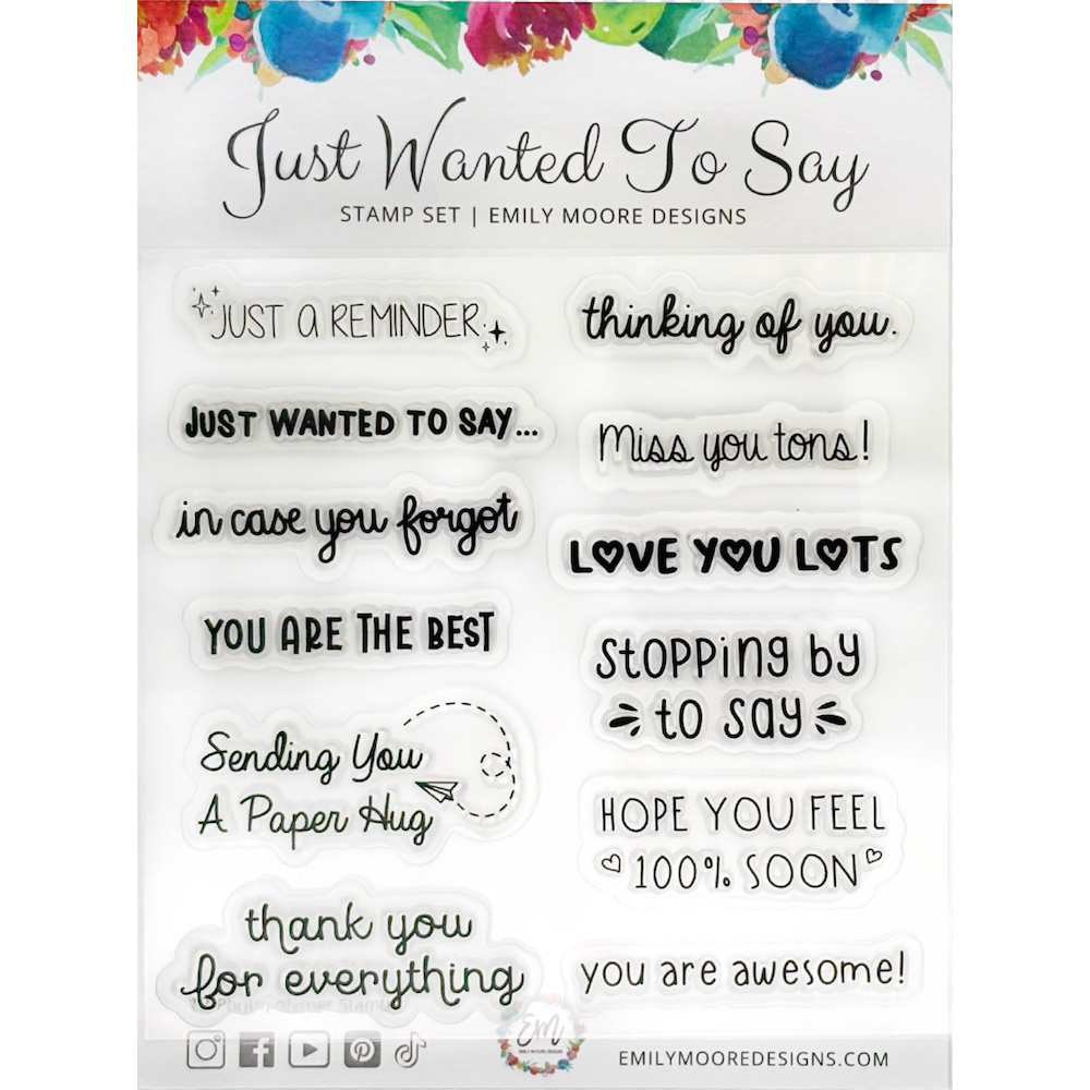 Emily Moore Designs Just Wanted To Say Clear Stamp Set stp-jws-01