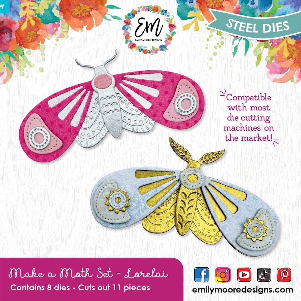 Emily Moore Designs Lorelai Moth Die Set die-mml-01
