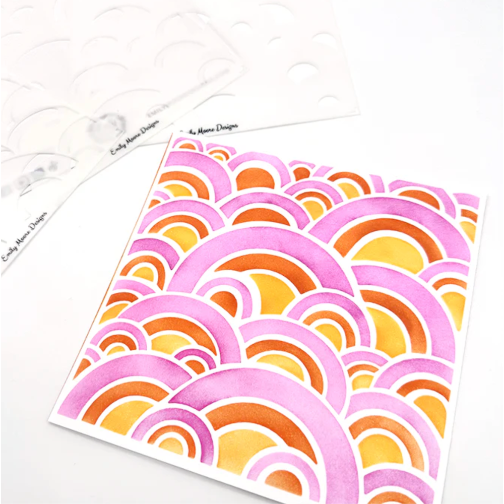 Emily Moore Designs Rainbows Layered Stencil Set stc-rls-01 pink