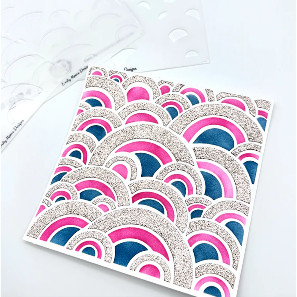 Emily Moore Designs Rainbows Layered Stencil Set stc-rls-01 silver