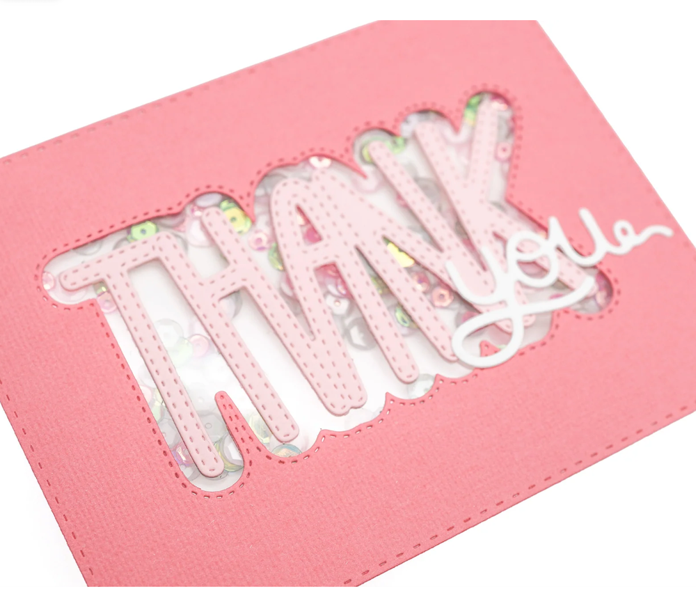 Emily Moore Designs Short & Sweet Thank You Die Set pink