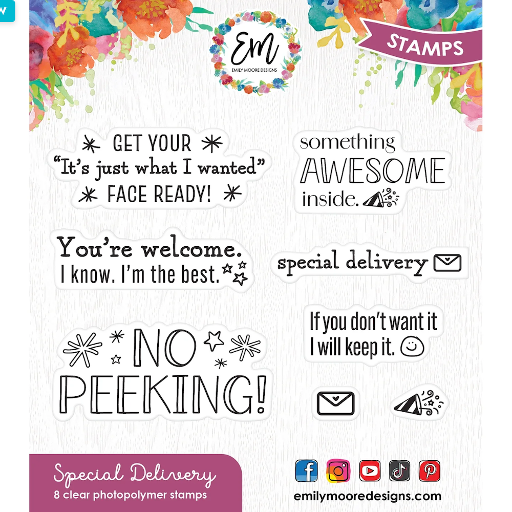 Emily Moore Designs Special Delivery Clear Stamp Set stp-sds