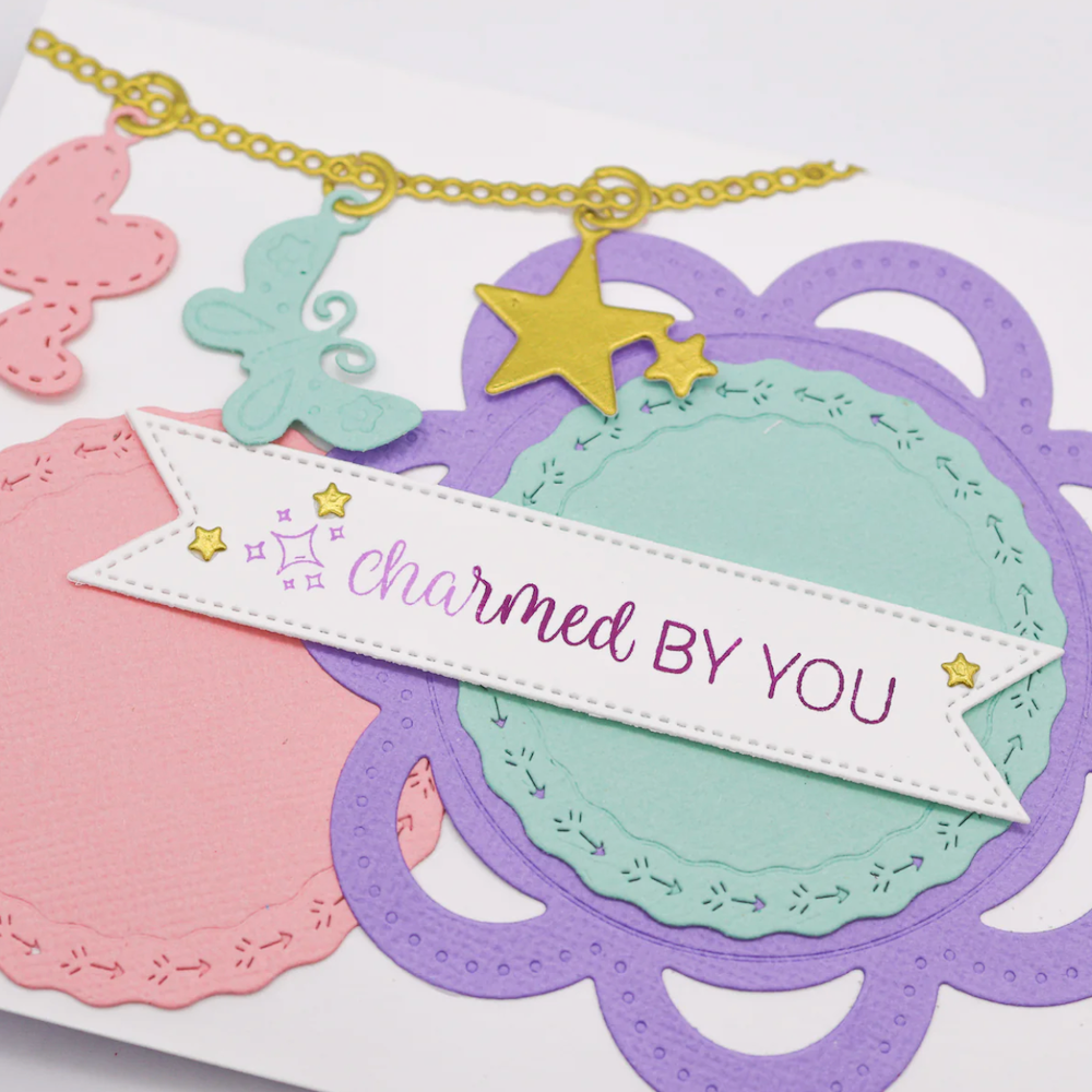 Emily Moore Designs Special Kind of Charm Clear Stamp Set stp-spe charmed by you sentiment