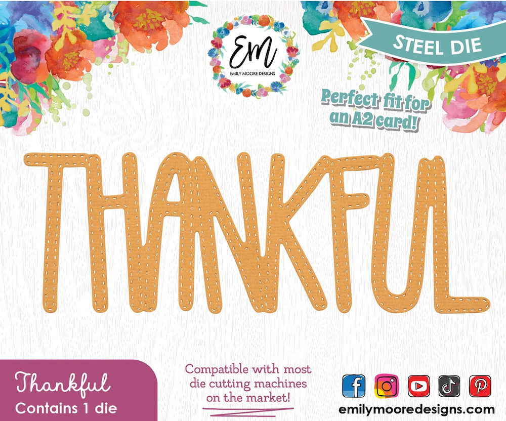 Emily Moore Designs Thankful Word Die Set