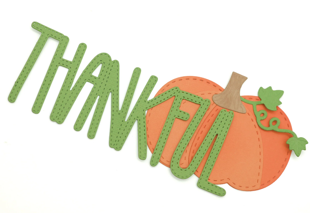Emily Moore Designs Thankful Word Die Set pumpkin