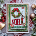 Tim Holtz Sizzix Large Embossing Folder Vault Snowflakes 3 and Pad Bundle reindeer presents noel card emma williams