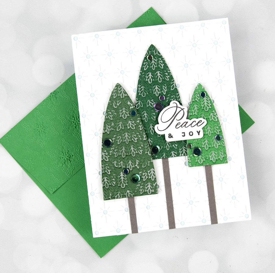Simon Says Stamp Embossing Folder Enchanting Forest sf342 All The Joy Christmas Card  | color-code:ALT01