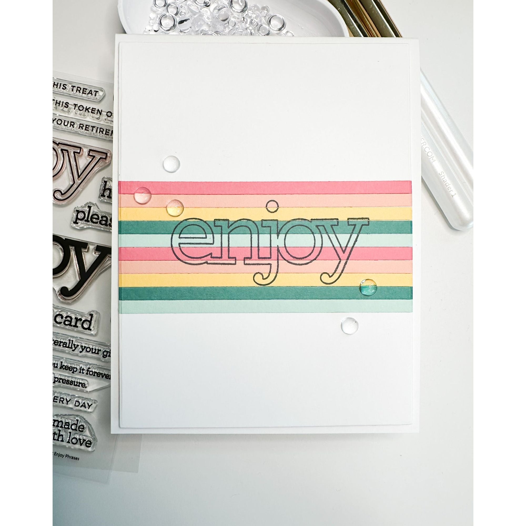 CZ Design Clear Stamps Enjoy Phrases cz380c Stamptember Enjoy Card