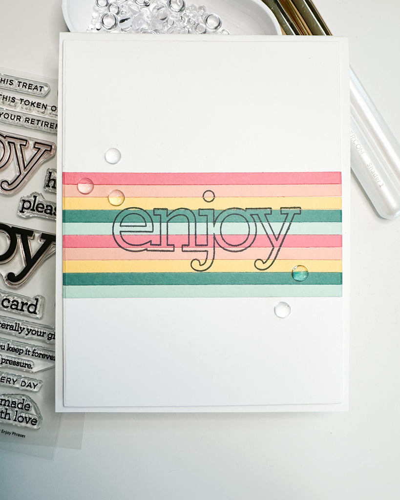 CZ Design Clear Stamps Enjoy Phrases cz380c Stamptember Enjoy Card