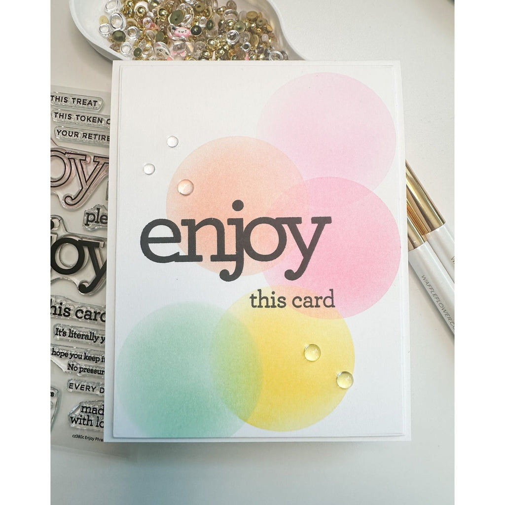 CZ Design Clear Stamps Enjoy Phrases cz380c Stamptember Enjoy Card