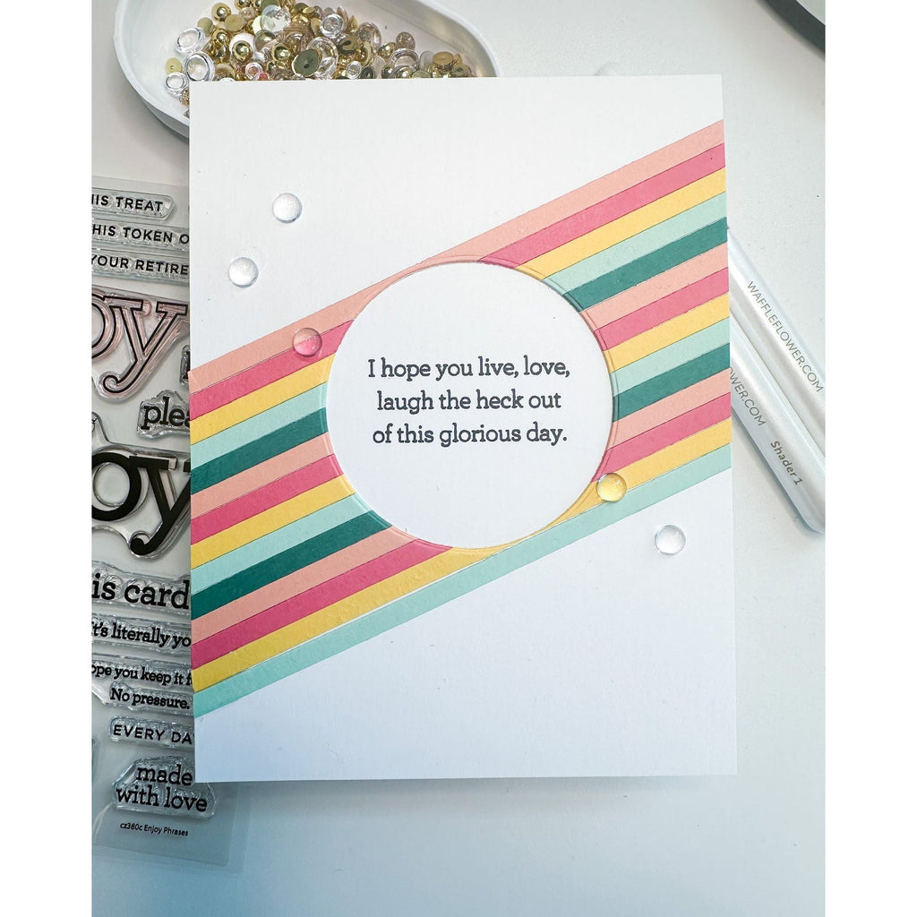 CZ Design Clear Stamps Enjoy Phrases cz380c Stamptember Birthday Card