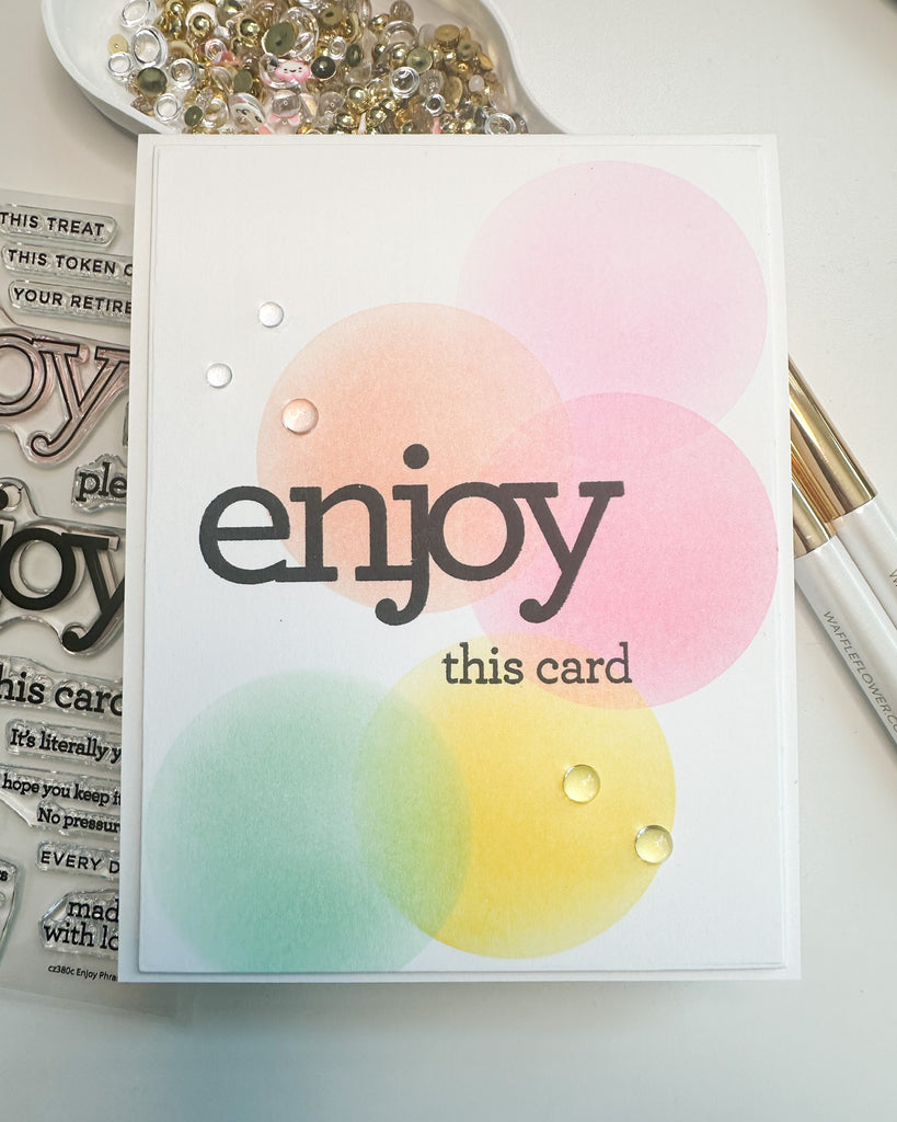 CZ Design Clear Stamps Enjoy Phrases cz380c Stamptember Enjoy Card
