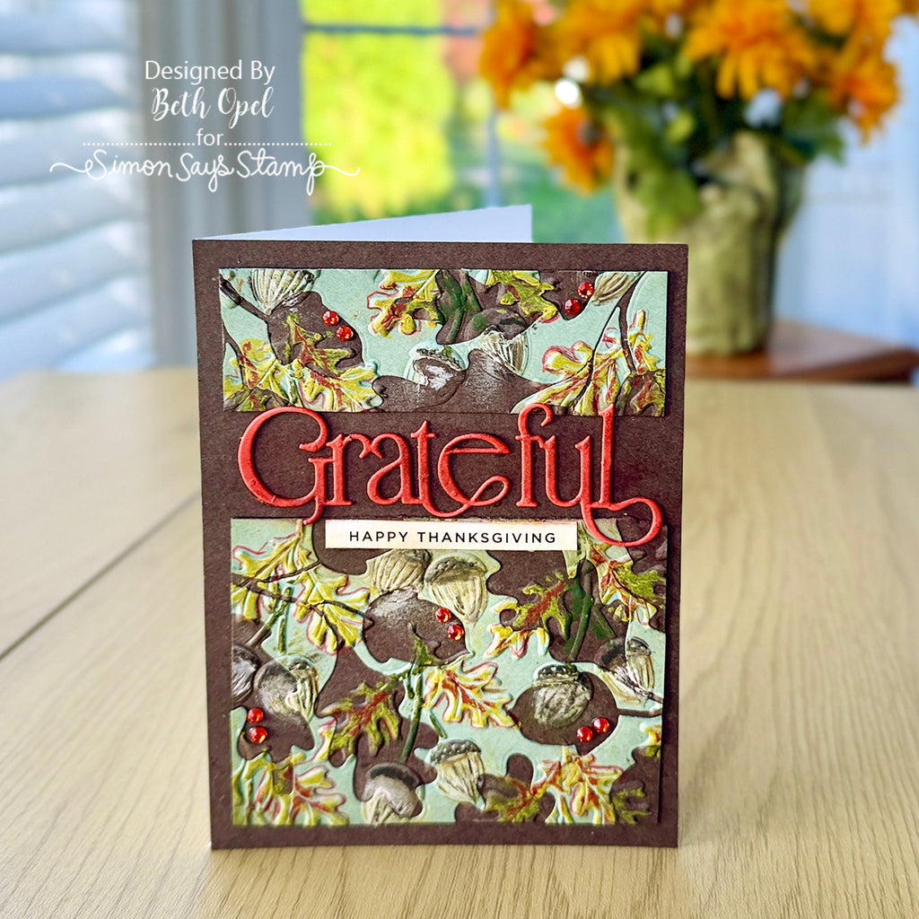 Simon Says Stamp Cardstock 100lb Espresso sss144 Sending Cheer Beth Opel Grateful Thanksgiving Card