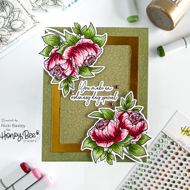 Honey Bee Vintage Love Gem Stickers hbgs-046 You Make The Day Special