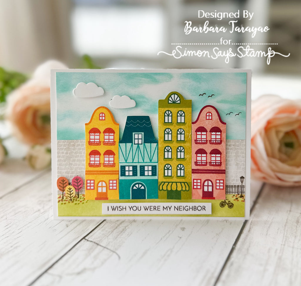 Simon Says Clear Stamps European Street Background 2003ssc Smitten Friend Card