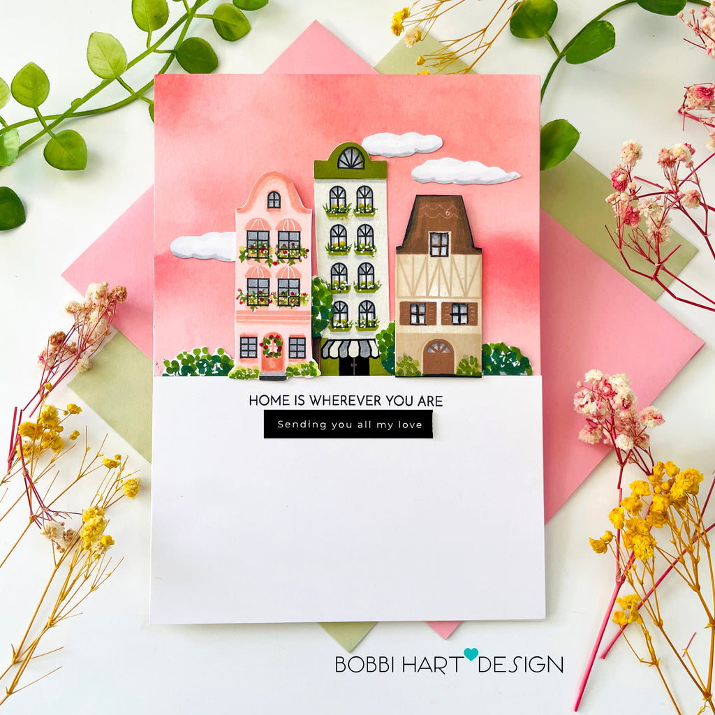 Simon Says Stamps And Dies European Street Buildings Smitten Love Card
