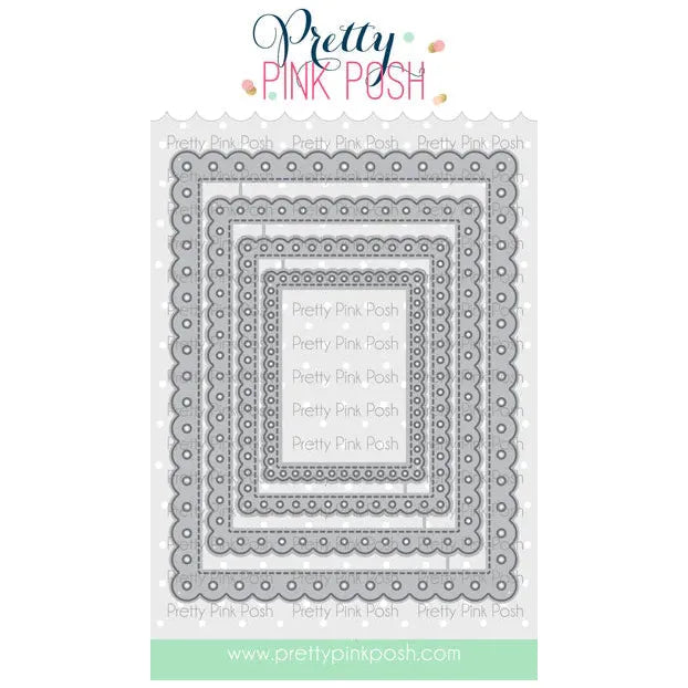 Pretty Pink Posh Eyelet Rectangles Dies