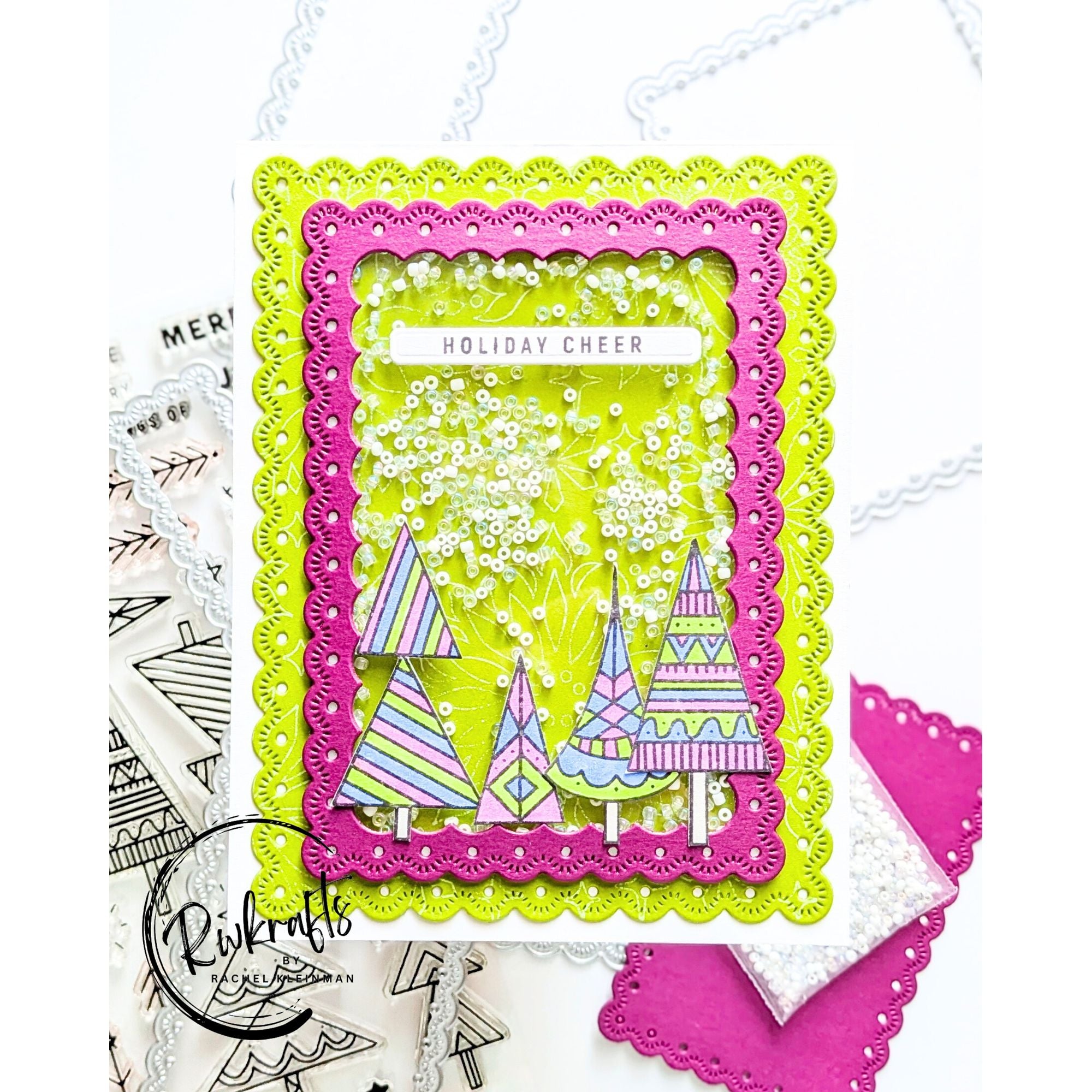 Simon Says Stamp Eyelet Layer Frames Wafer Dies s1059 DieCember Christmas Card