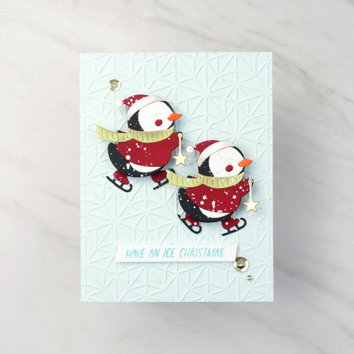 s3-482 Spellbinders Dancin' Penguin Etched Dies christmas