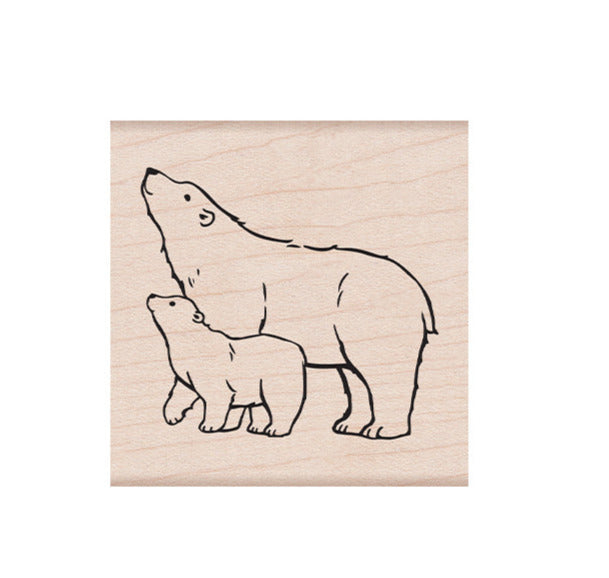 Hero Arts Mounted Rubber Stamp Polar Bears F6495
