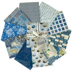 Tim Holtz Fabric Palette Fat Quarters Bundle Blue Teal Green And Neutral