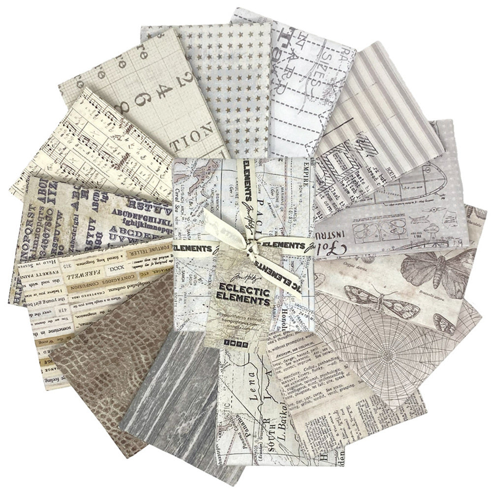 Tim Holtz Fabric Low Volume Bundle of 14 Fat Quarters