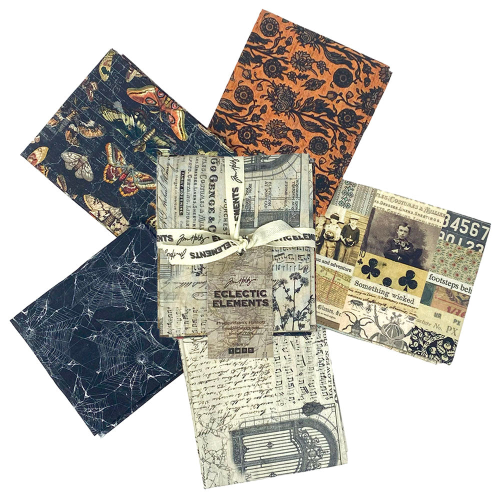 Tim Holtz Fabric Palette Halloween Bundle of 5 Fat Quarters