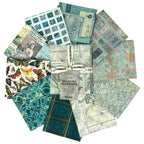 Tim Holtz Fabric Palette Teal Bundle of 10 Fat Quarters