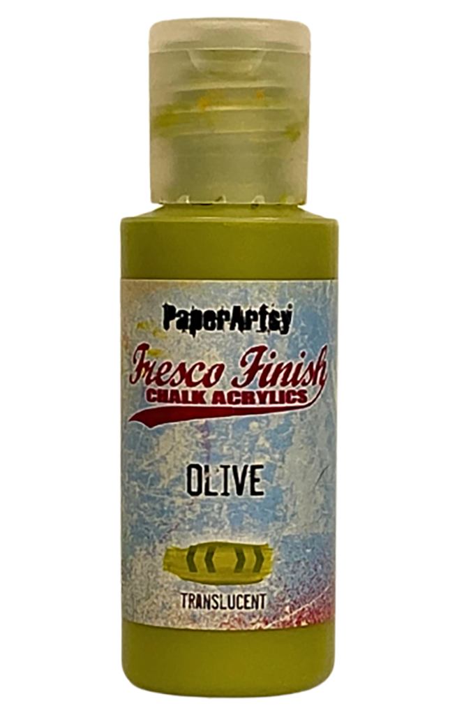 Paper Artsy Fresco Finish Olive Chalk Acrylic Paint ff228 bottle