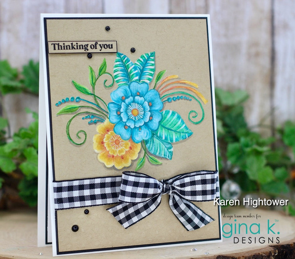 Gina K Designs BOLD BLOOM Clear Stamps gkd143 thinking of you