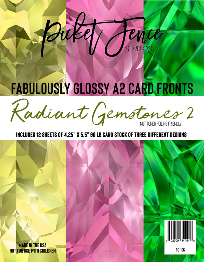 Picket Fence Studios Glossy A2 Card Fronts Radiant Gemstones 2 fg-106