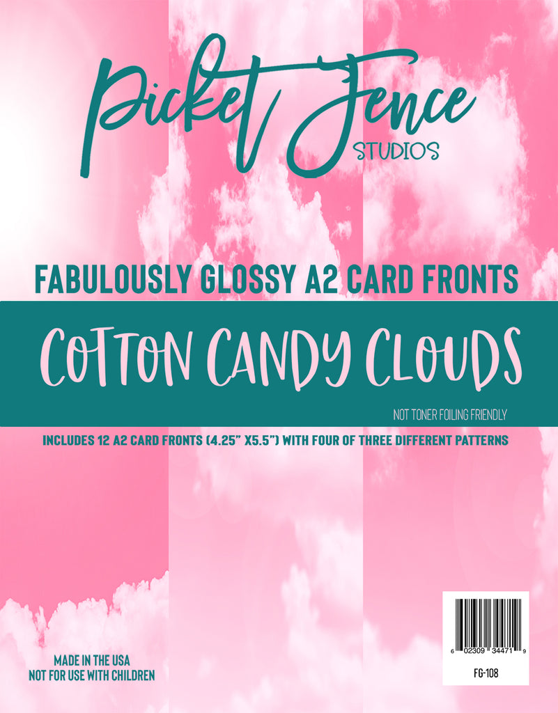 Picket Fence Studios Glossy A2 Card Fronts Cotton Candy Clouds fg-108