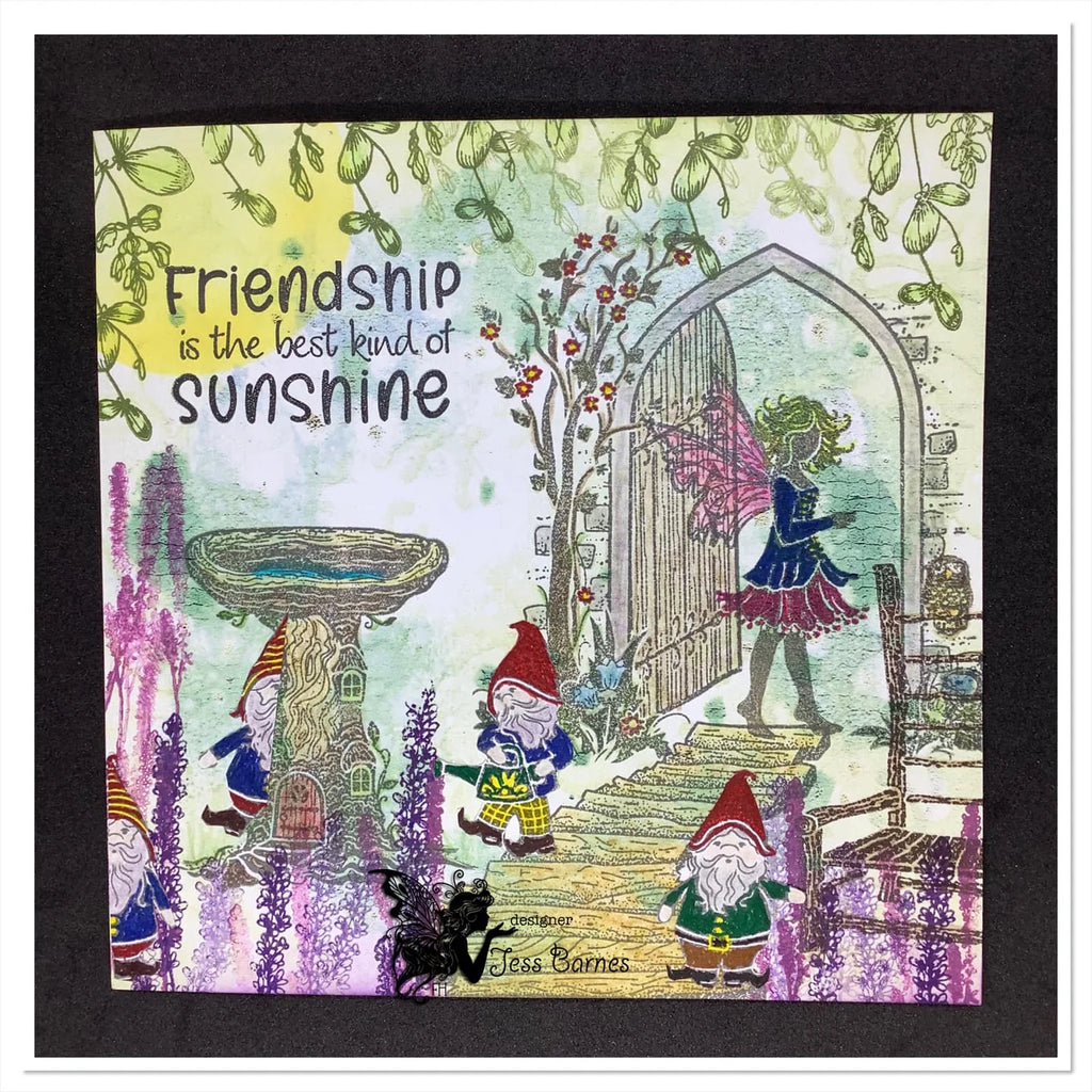 Fairy Hugs Garden Chair Clear Stamps fhs-586 Gnomes