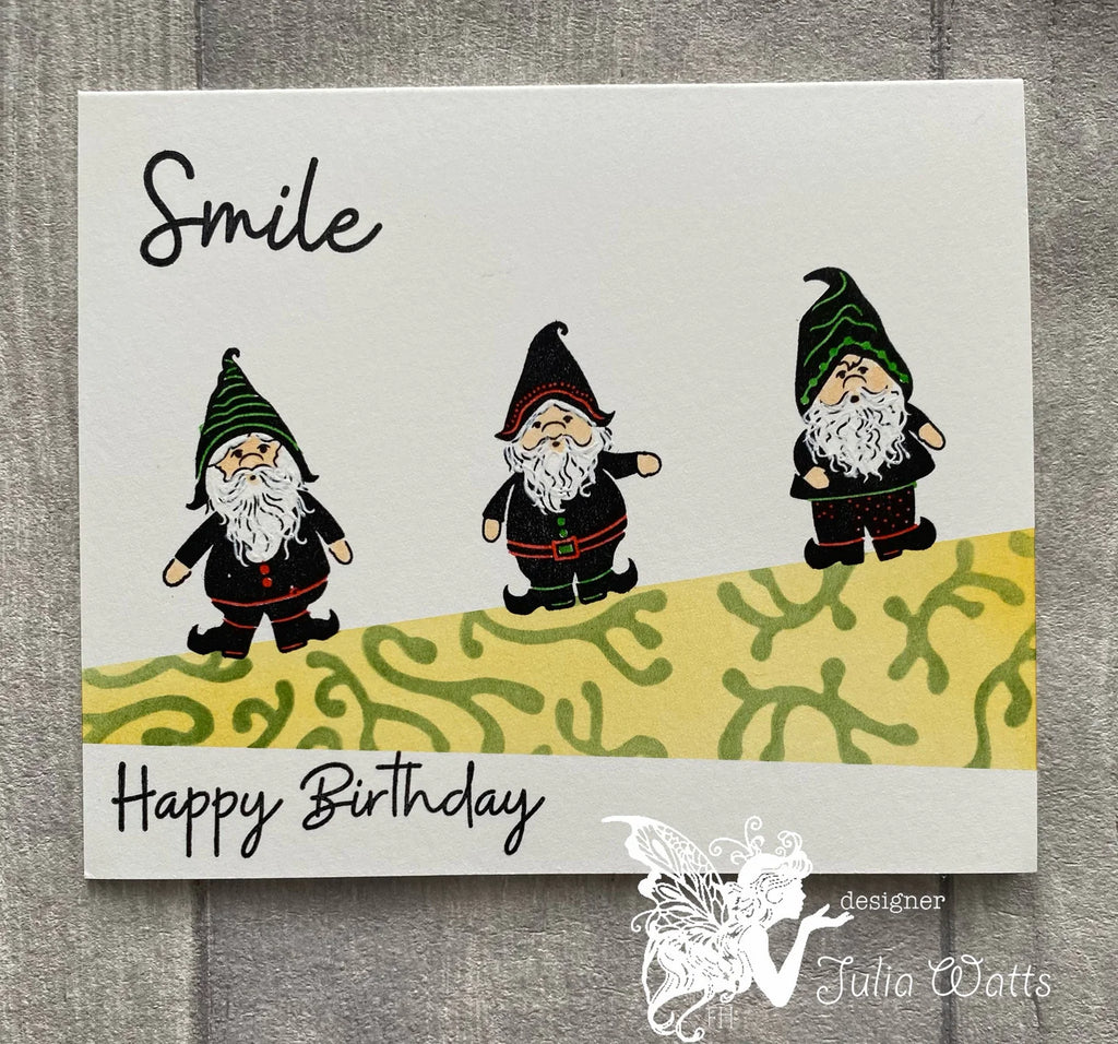 Fairy Hugs Garden Gnomes Clear Stamps fhs-593 Happy Birthday
